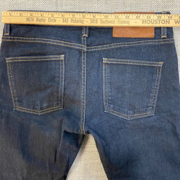 Naked & Famous Skinny Guy Deep Indigo Stretch Selvedge Denim Button Fly Jeans 32 - Picture 8 of 10